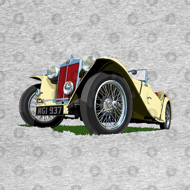 1937 MG Midget in cream by candcretro